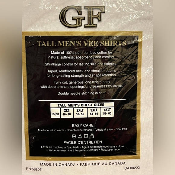 New! Set of 3 George Foreman 100% cotton V-neck undershirts Size 4XLT (58-60) - Picture 2 of 4